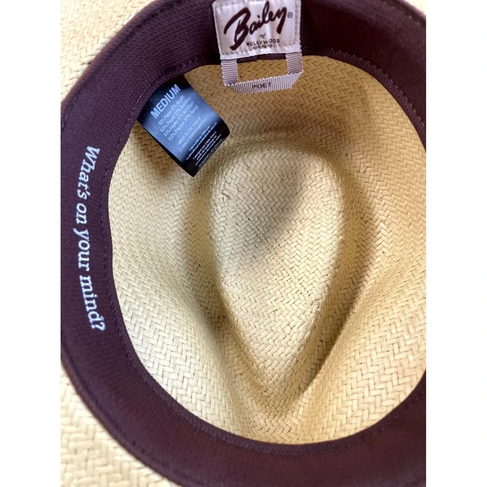 Bailey of Hollywood Derian Fedora Southwest Outback Hat Medium Beige Wide Brim
